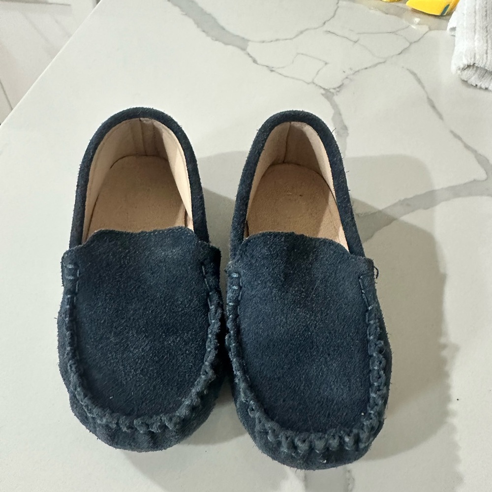 Kids Black Moccasin Shoes